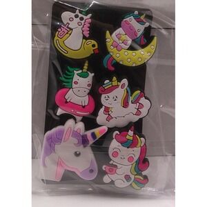 Set of 6 Shoe Charms for Crocs featuring 	Unicorns 	A1